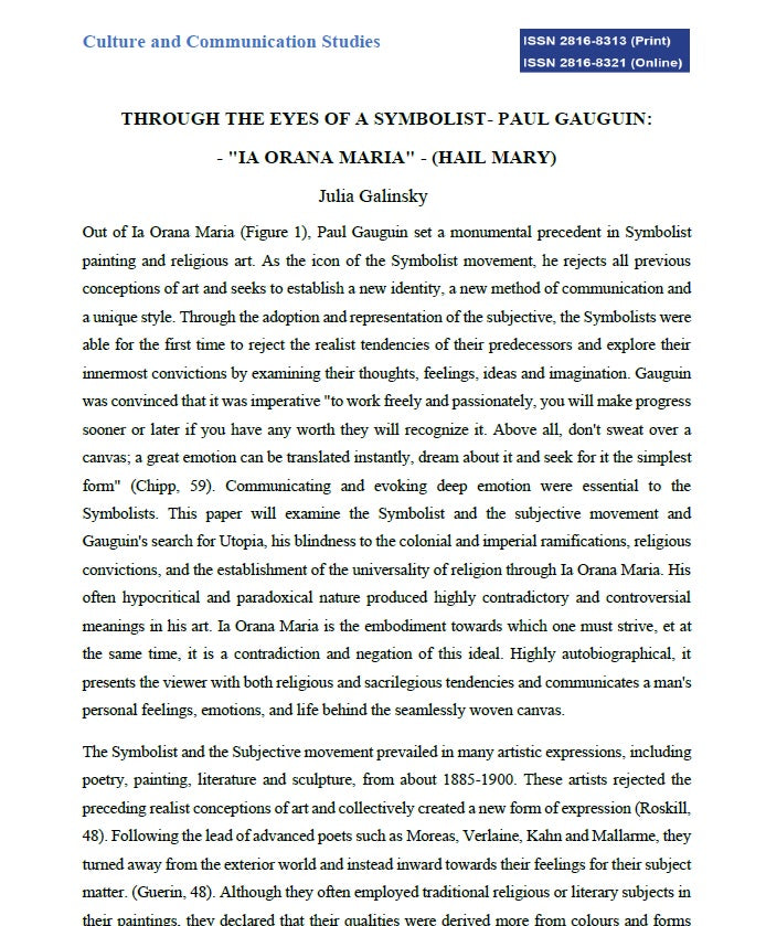 Humanity Research in S.T.E.A.M - Paul Gauguin - Chapter 4